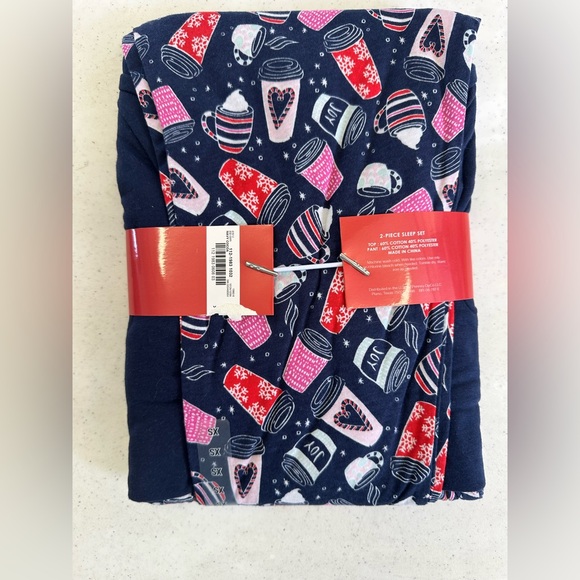 Blue Festive Pajamas with Holiday Design Sleep Chic - Picture 2 of 4